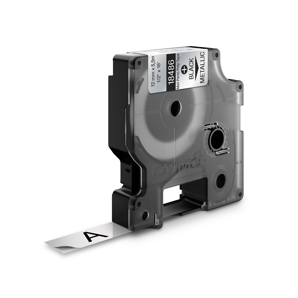 DYMO TRAKA INDUSTRIJSKA POLIESTER 12MM CRNA/METALIK