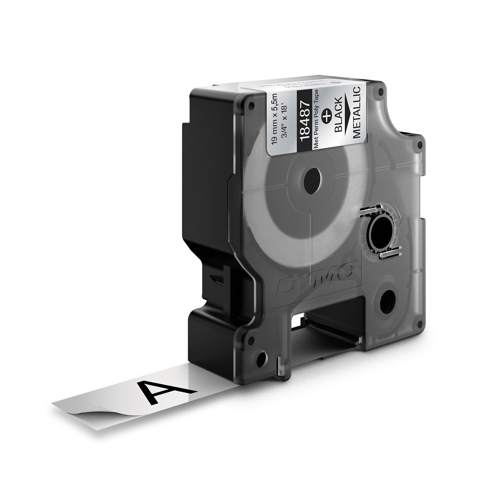 DYMO TRAKA INDUSTRIJSKA POLIESTER 19MM CRNA/METALIK