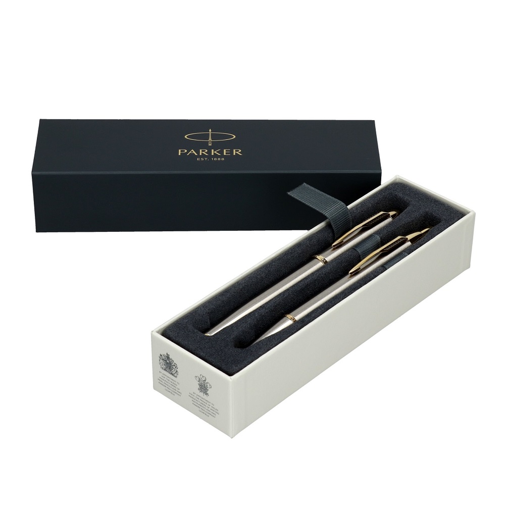 PARKER poklon SET IM Brushed Metal GT - Hemijska olovka + Roler - Слика 2
