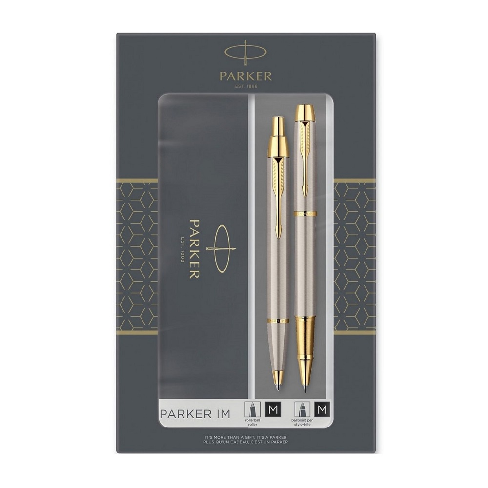 Parker poklon SET IM Brushed Metal GT - Hemijska olovka + Roler