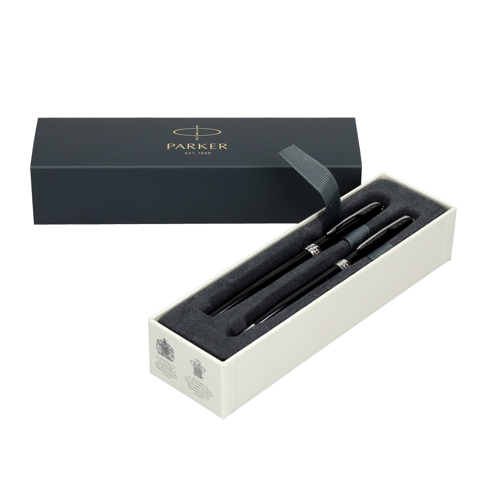 PARKER poklon SET Sonet Black Mat CT - Hemijska olovka + Roler - Слика 2